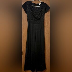 Francesca’s silky black jumpsuit